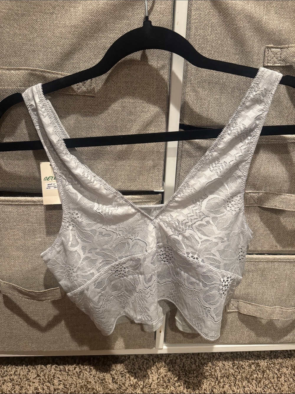 NWT aerie Lace Bralette - Light Gray Medium